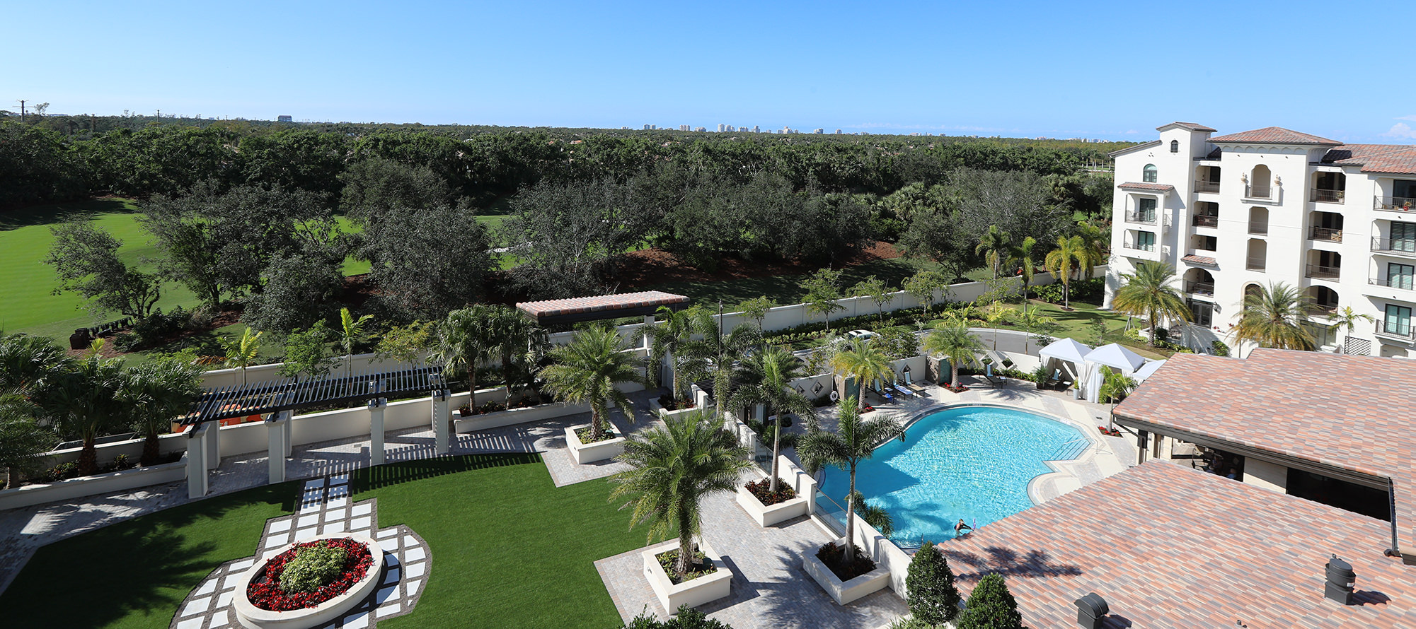 scenic view of Moorings Park's campus in Naples, Florida