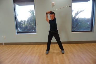 Example of a standard backswing in golf