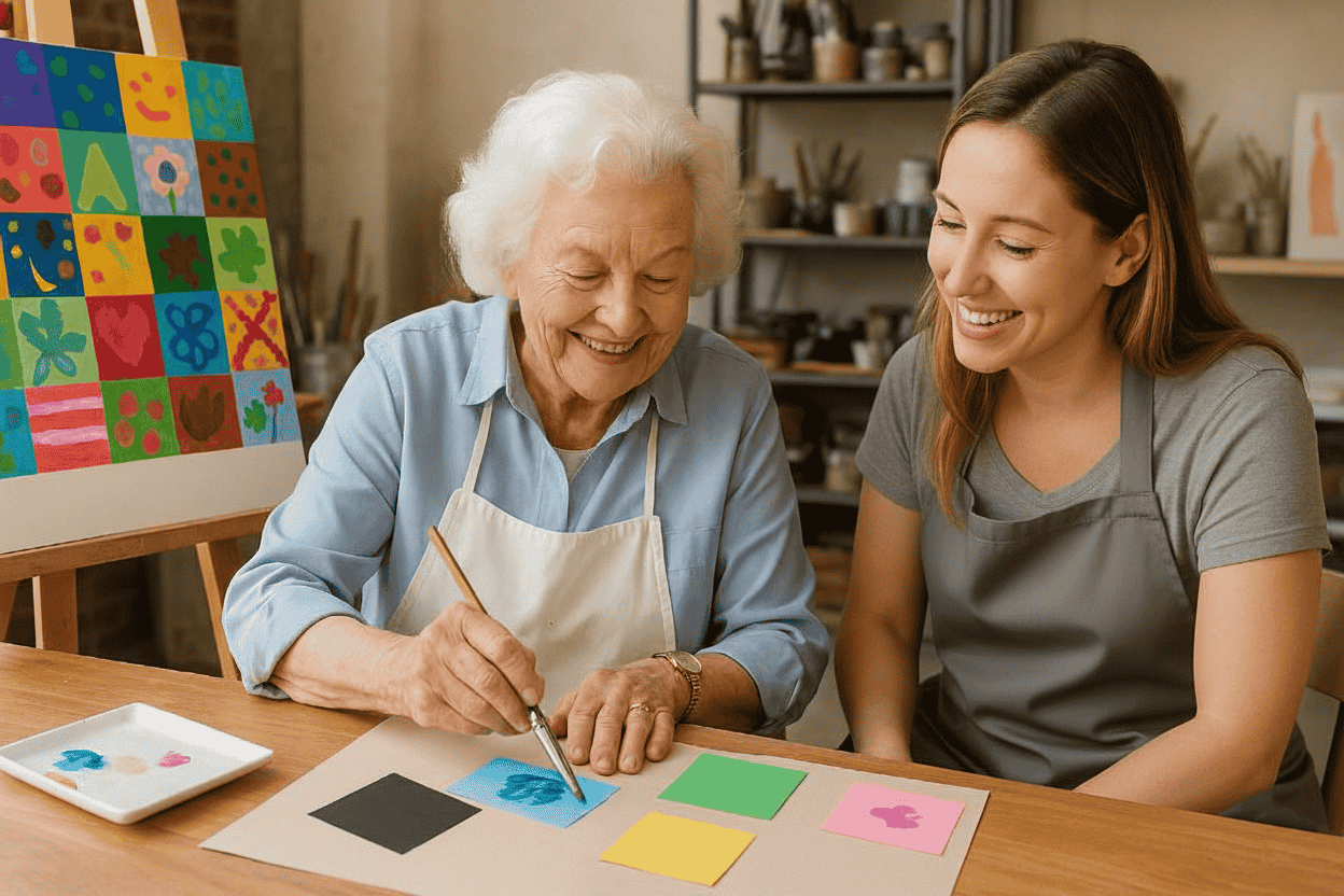 Resident with Art Instructor-1